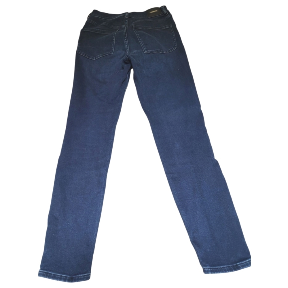 Express Women's Dark Blue Skinny Jeans with Sleek Fit - Size 4L - Picture 2 of 5